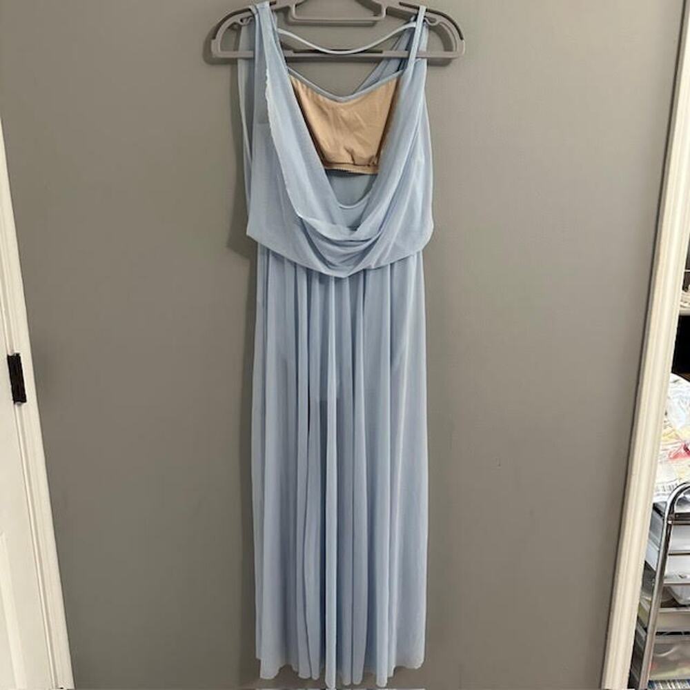 Balera Sz Medium Maxi Dress Double Cowl Stretch Mesh Overlay Dance lyrical - Picture 6 of 10